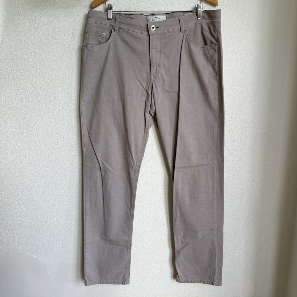 BRAX COOPER Fancy Straight Leg Chino  Pants Mens Size 40x34 Beige